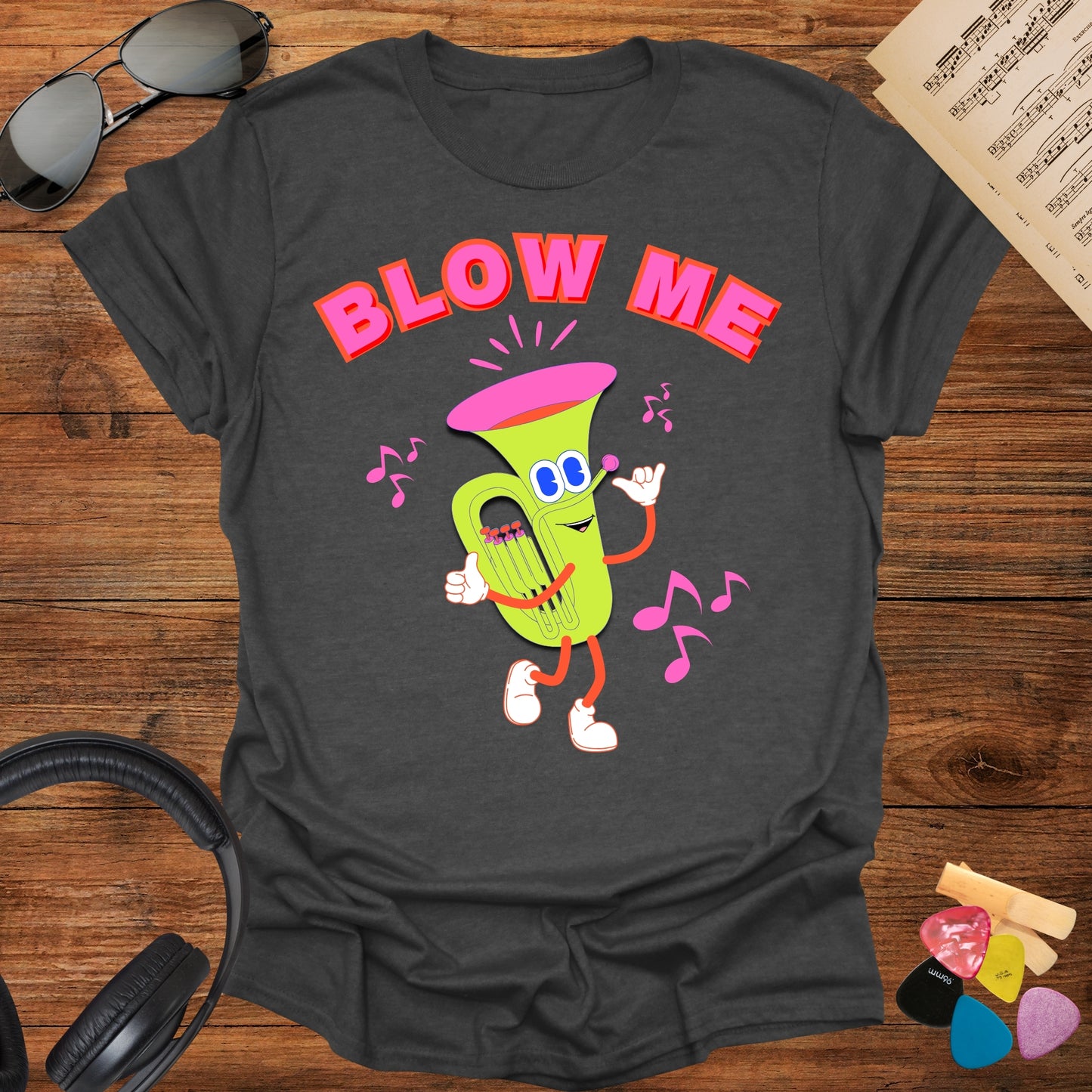 Sarcastic Blow Me Retro Tuba Tshirt