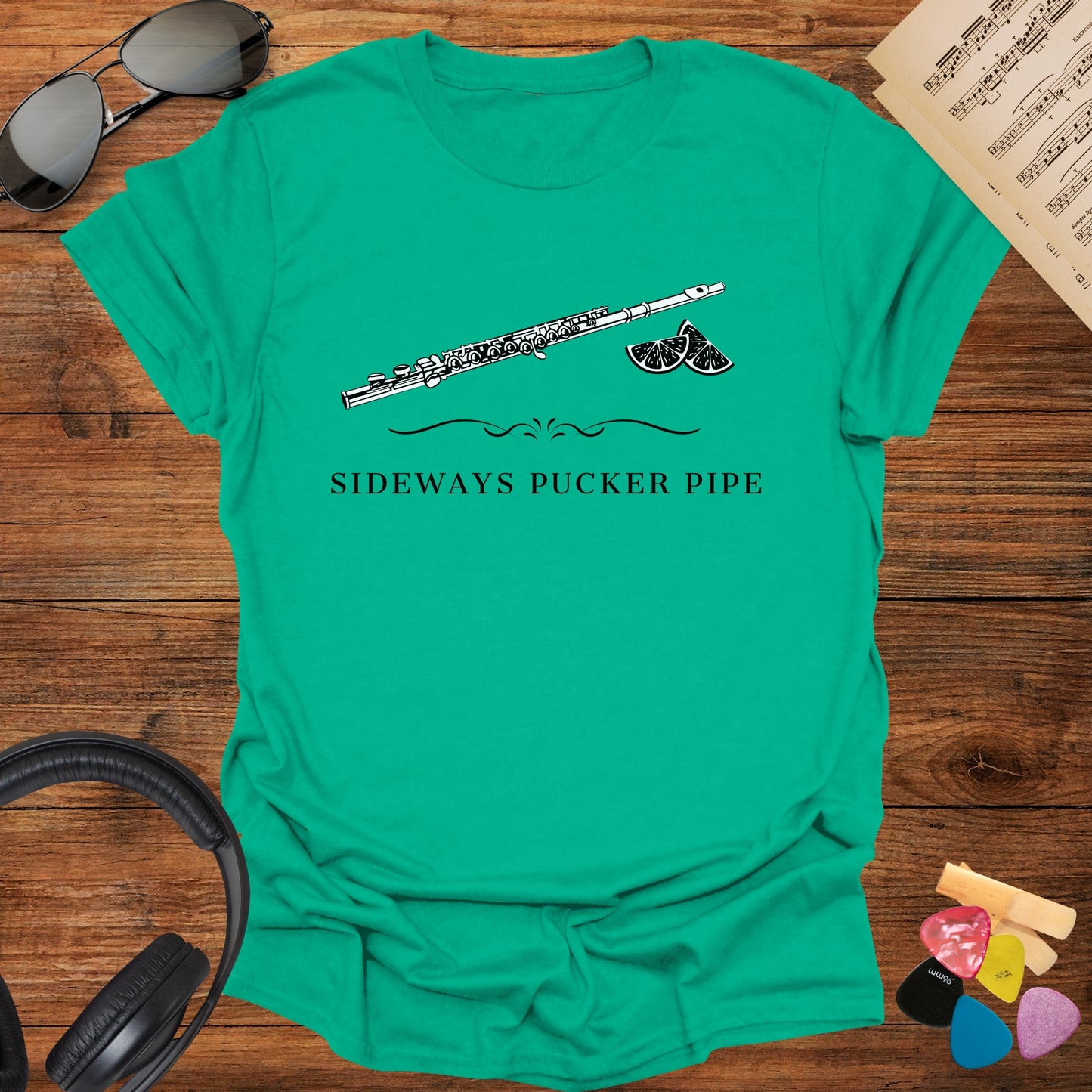 Sideways Pucker Pipe Flautist T-Shirt