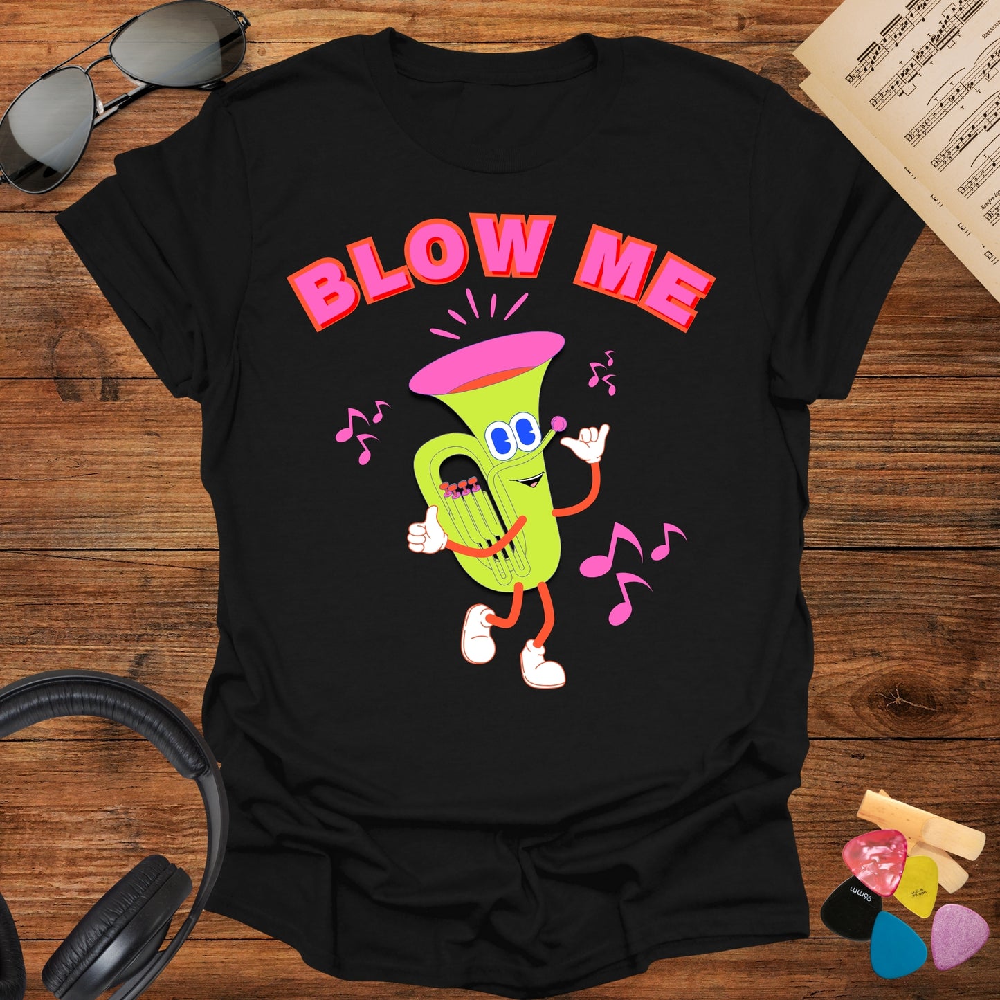 Sarcastic Blow Me Retro Tuba Tshirt