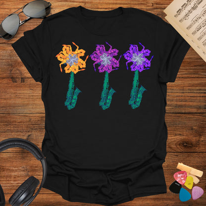 Flowers Saxophone T-Shirt