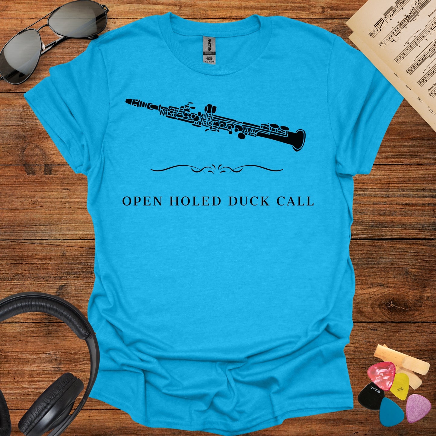 Open Holed Duck Call Clarinet T-Shirt