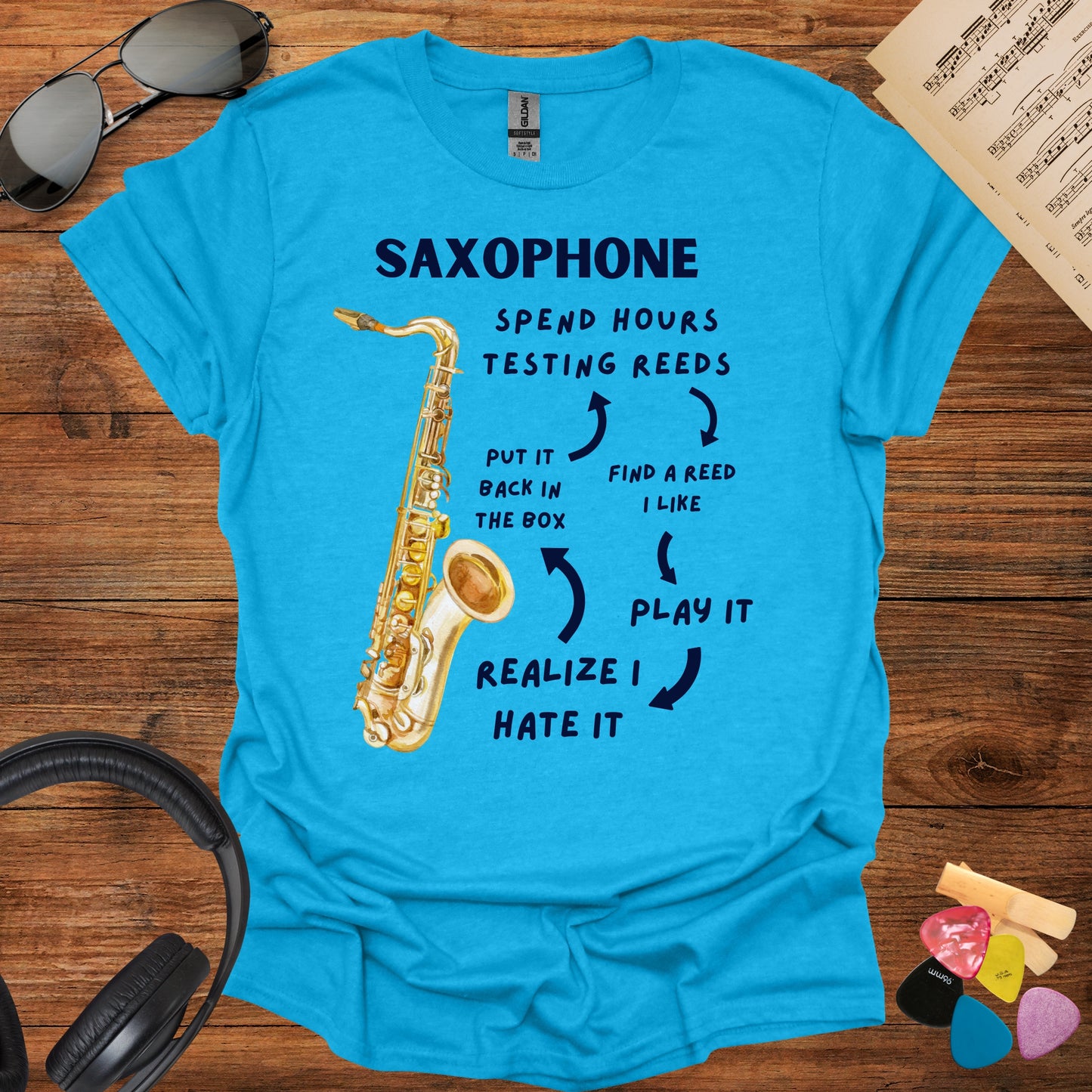 Saxophone Reed Workflow T-Shirt