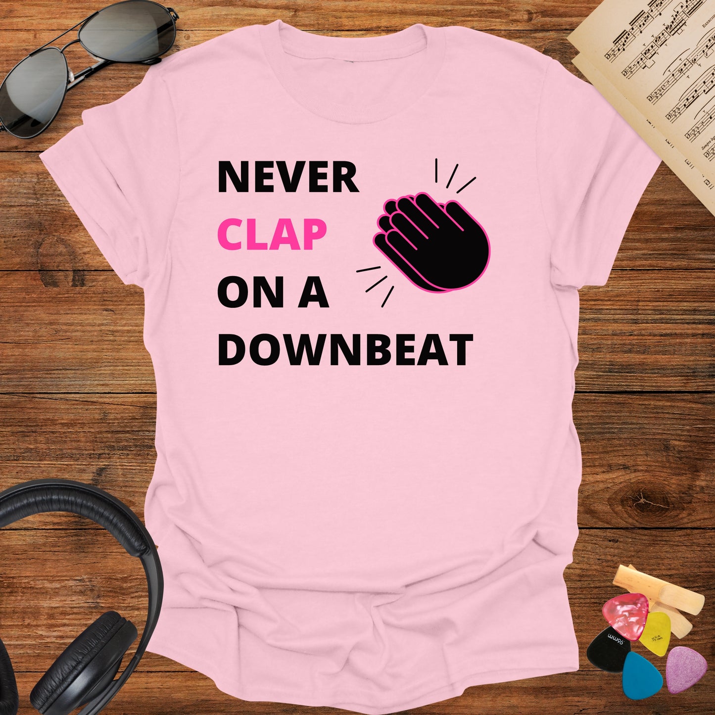 Never Clap on a Downbeat Jazz Music T-Shirt
