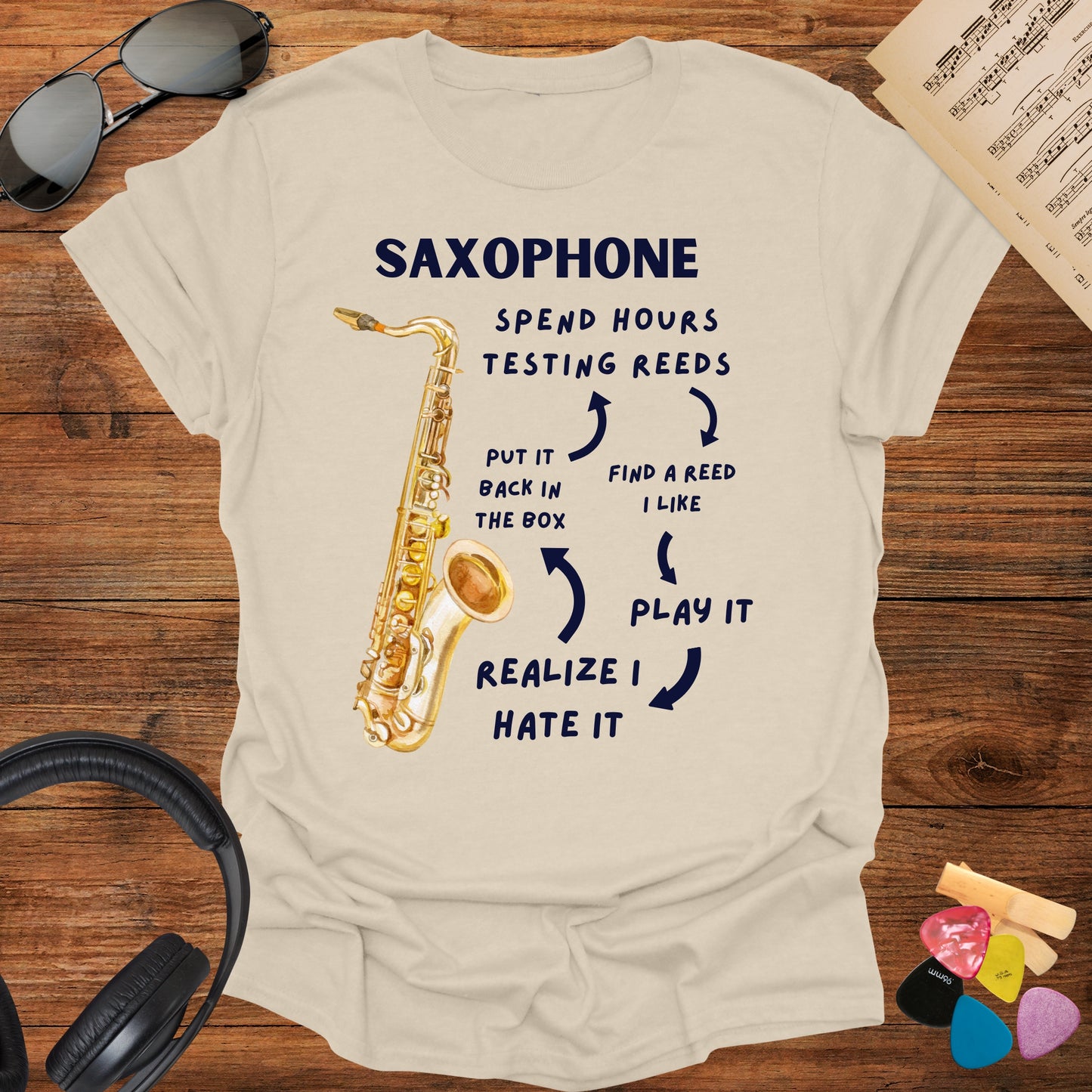 Saxophone Reed Workflow T-Shirt