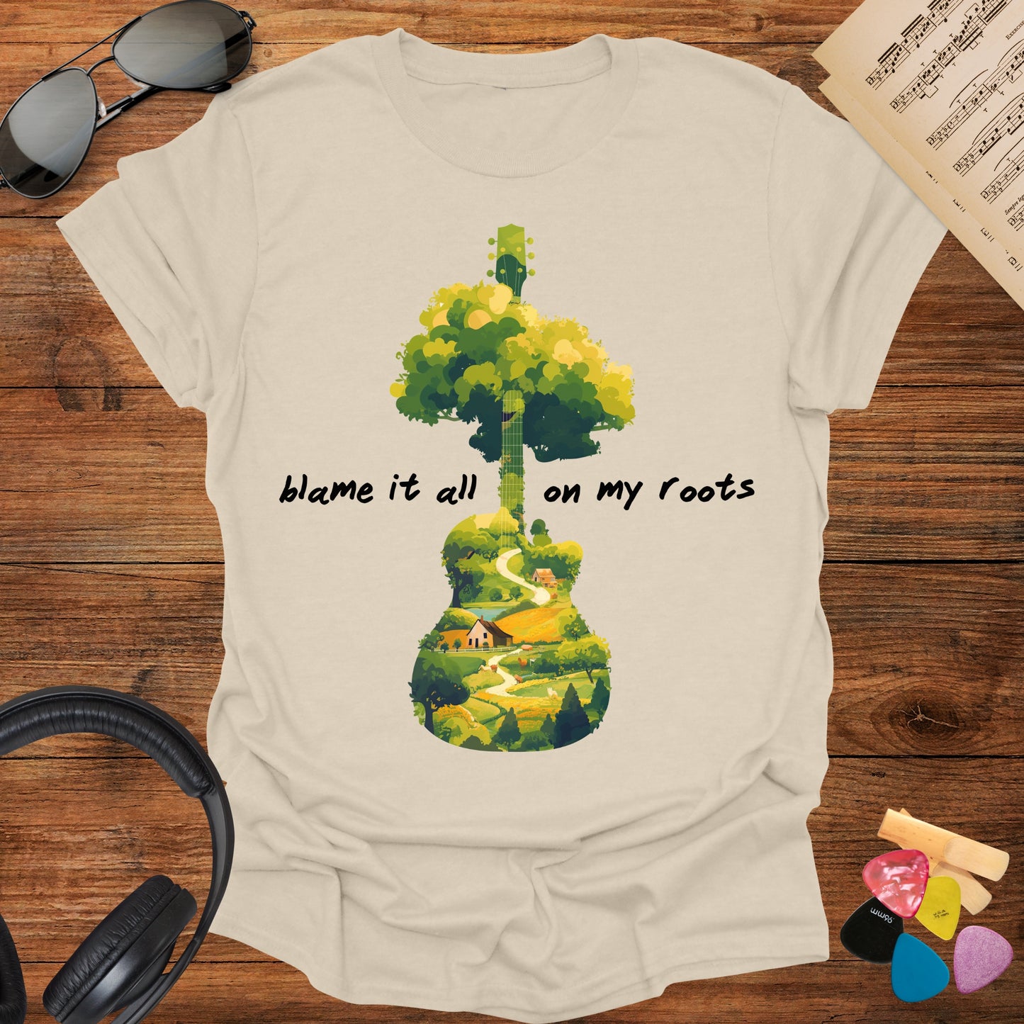 Blame It All On My Roots Guitar Shirt