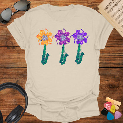 Flowers Saxophone T-Shirt