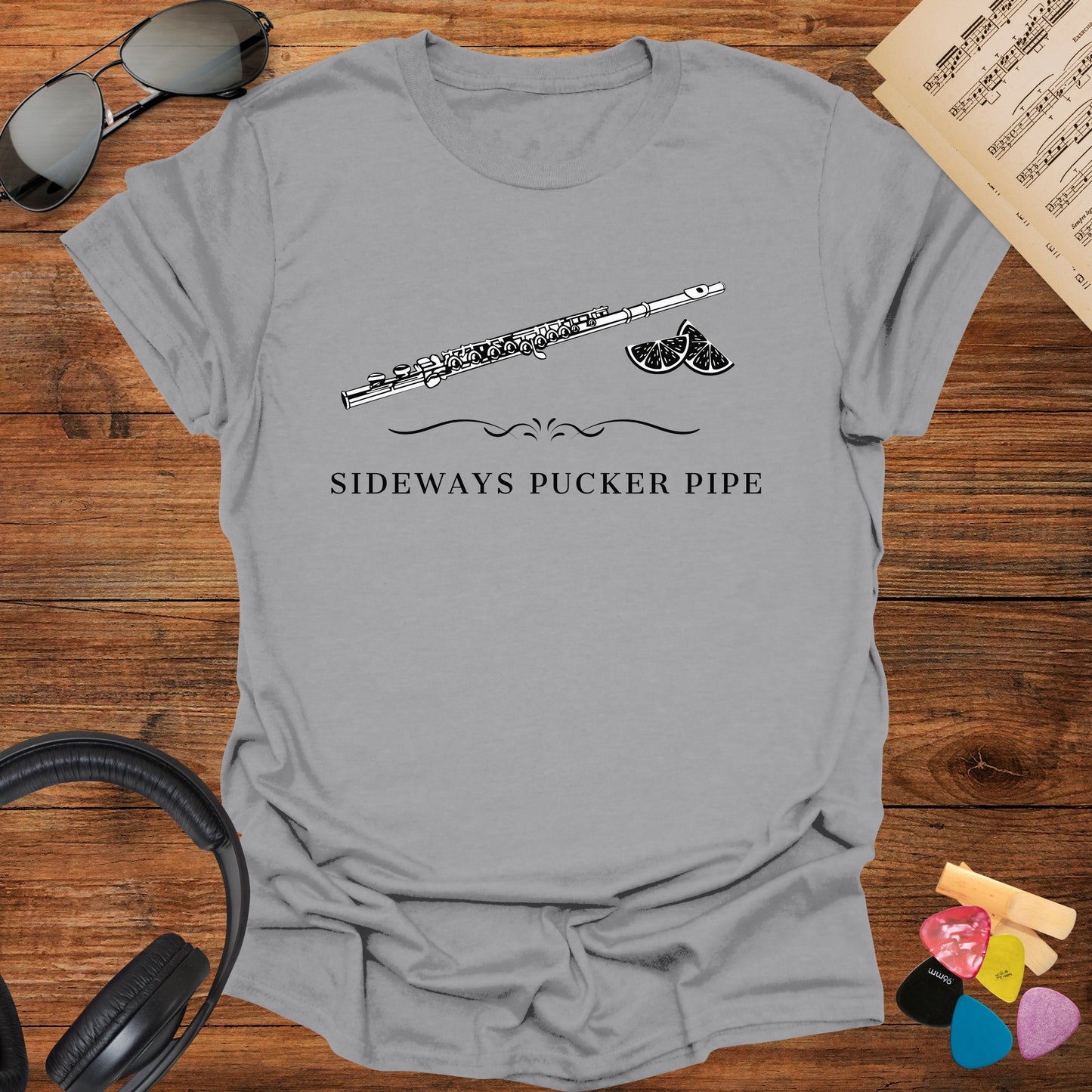 Sideways Pucker Pipe Flautist T-Shirt