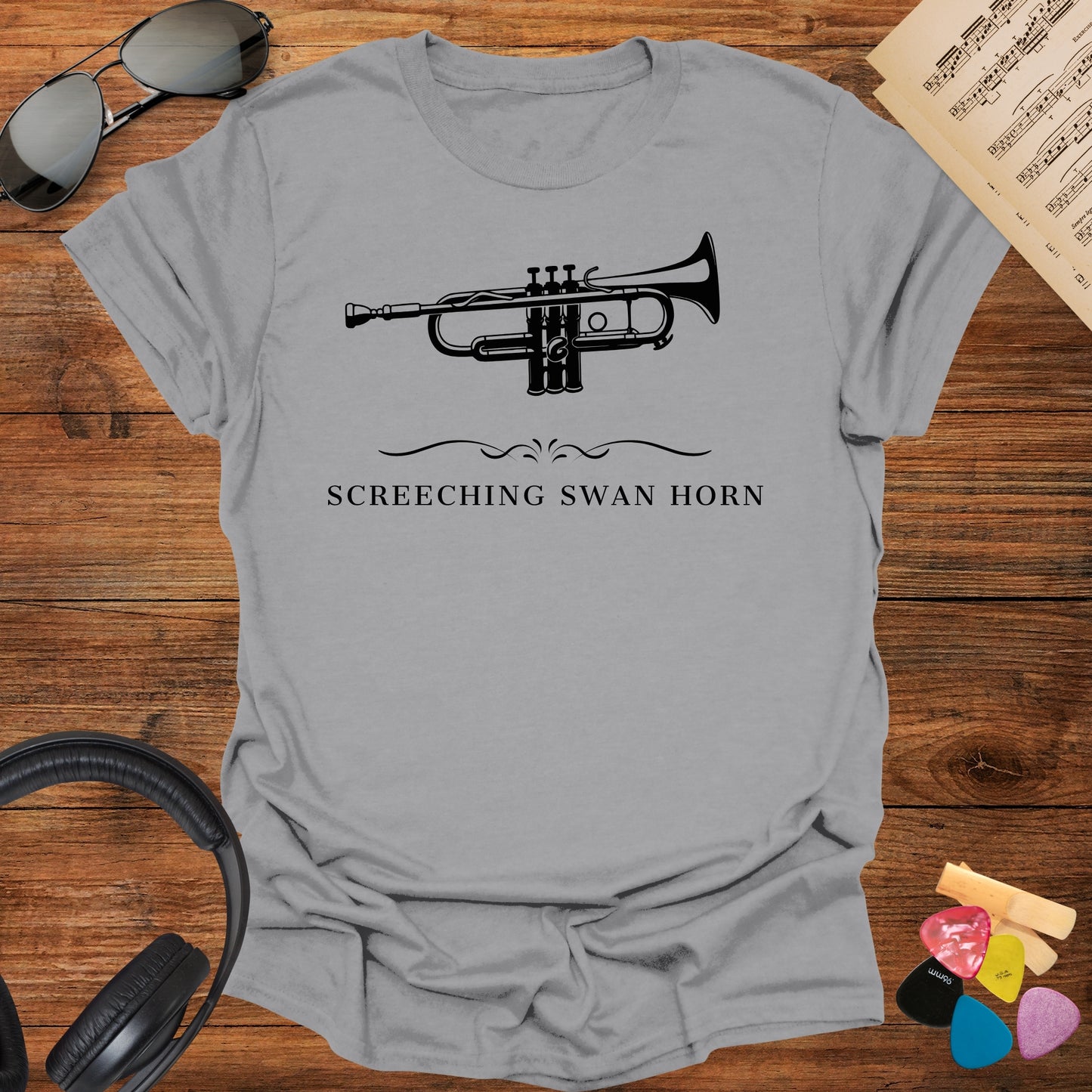 Screeching Swan Horn Trumpet T-Shirt