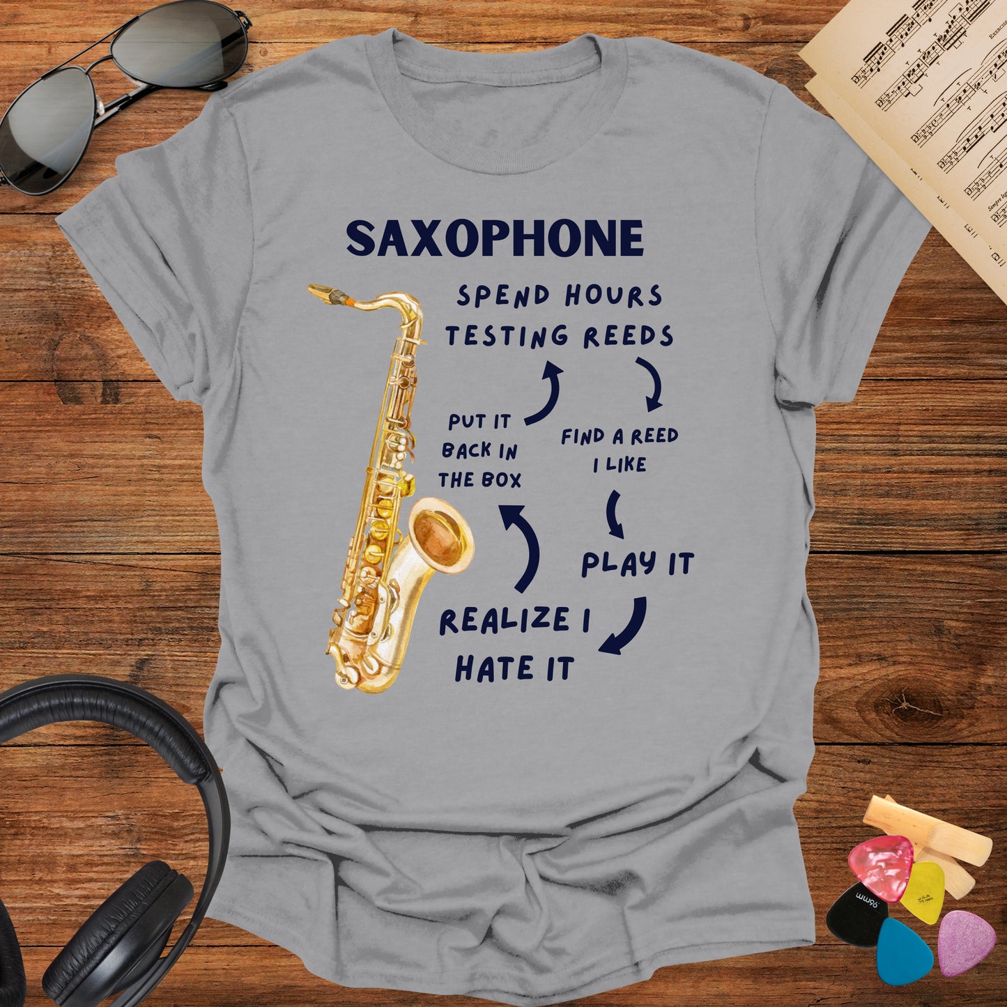 Saxophone Reed Workflow T-Shirt