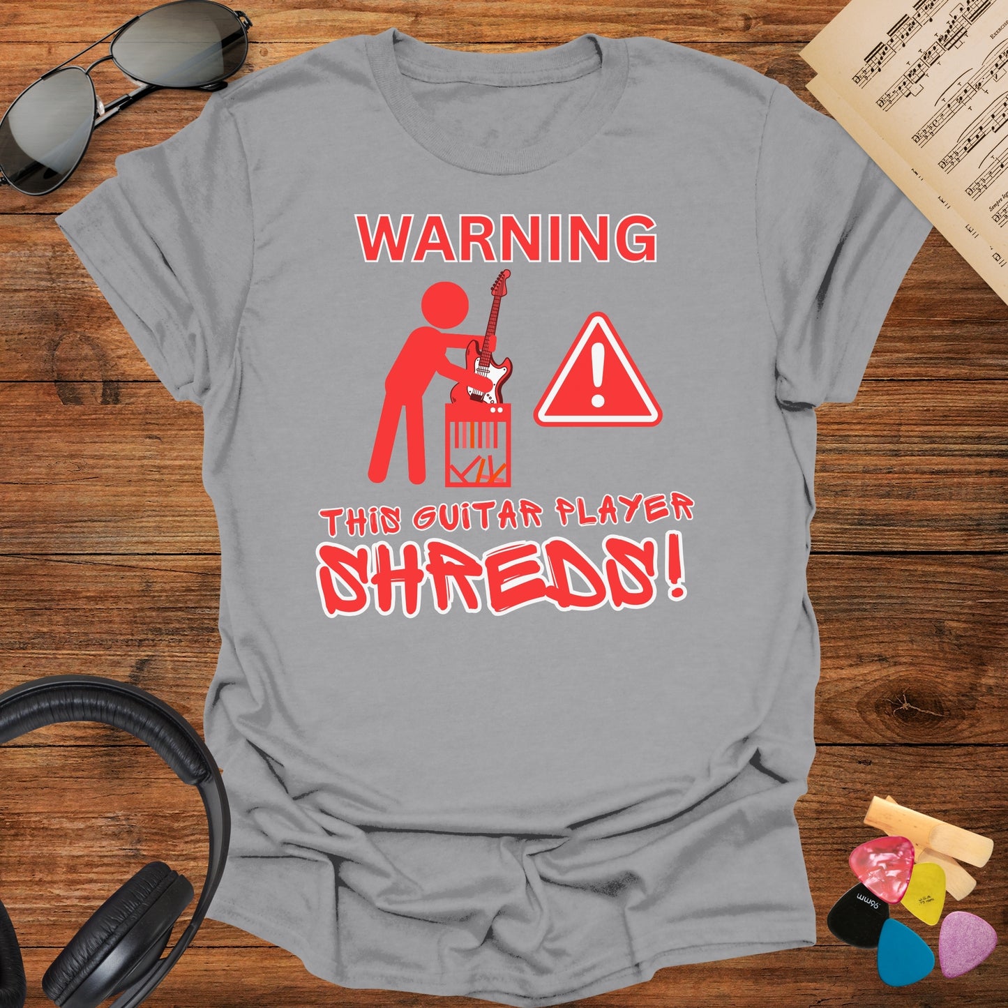 Guitar Shredding Warning T-Shirt