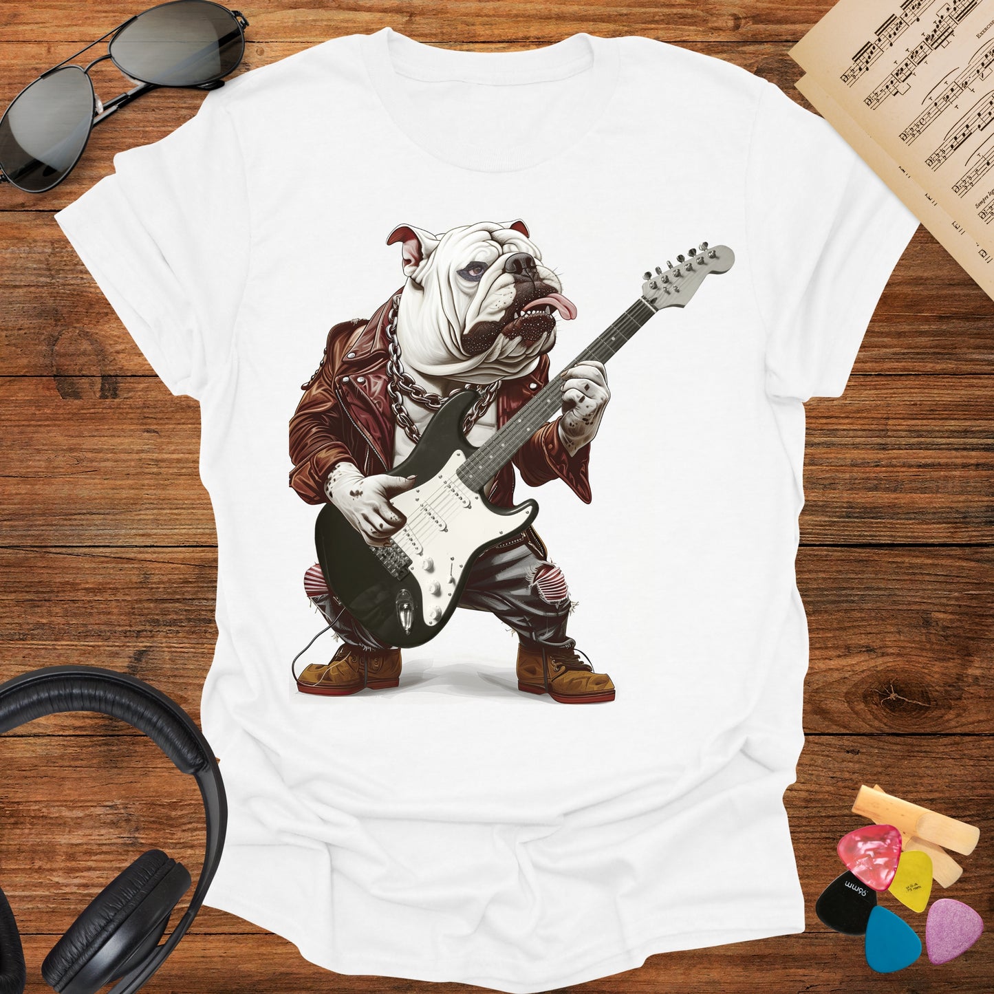 Guitar Bulldog T-Shirt