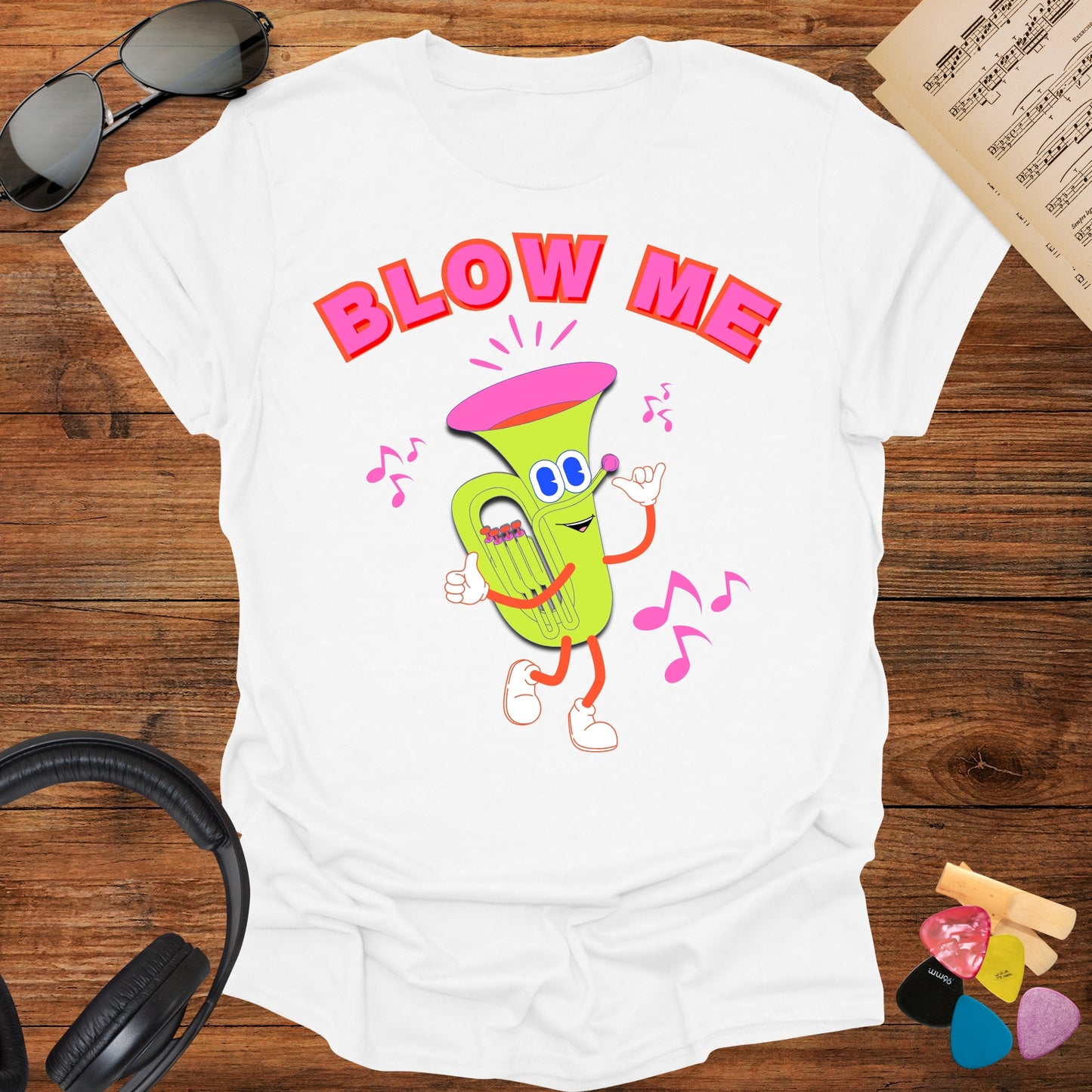 Sarcastic Blow Me Retro Tuba Tshirt