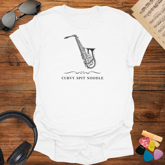 Curvy Spit Noodle Saxophone T-Shirt