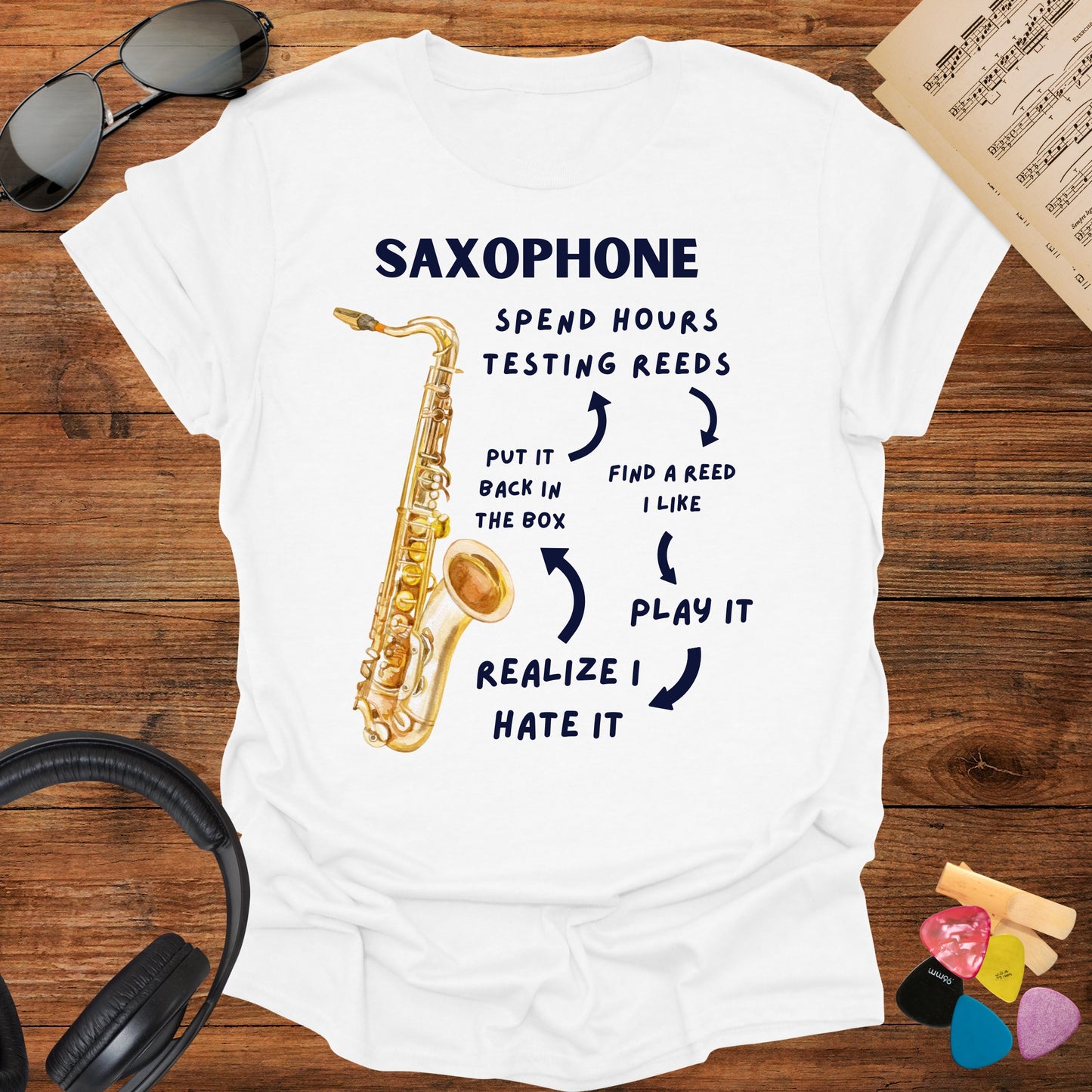 Saxophone Reed Workflow T-Shirt